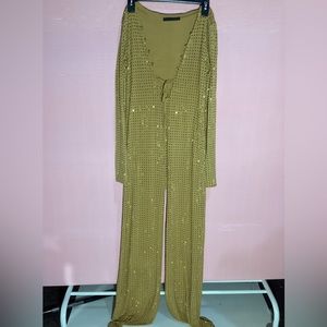 NWOT SHERI BODELL CUSTUM JUMPSUIT WITH RHINESTONES